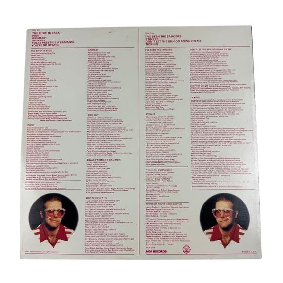 Elton John Caribou Vinyl LP 1974 MCA Records MCA-2116 - Picture 8 of 8